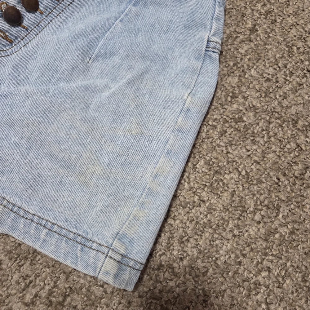 Vintage 90's Pleated Denim Shorts‎ Button Fly Mom Shorts True Blue Size 24